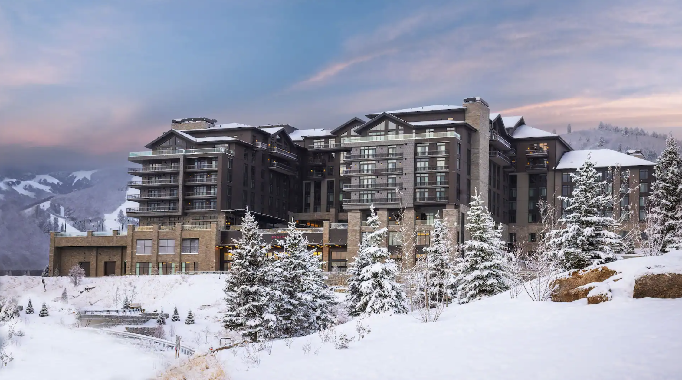 12 of the Best Domestic Hotels You Can Book with Points 7 Grand Hyatt Deer Valley with snow and trees