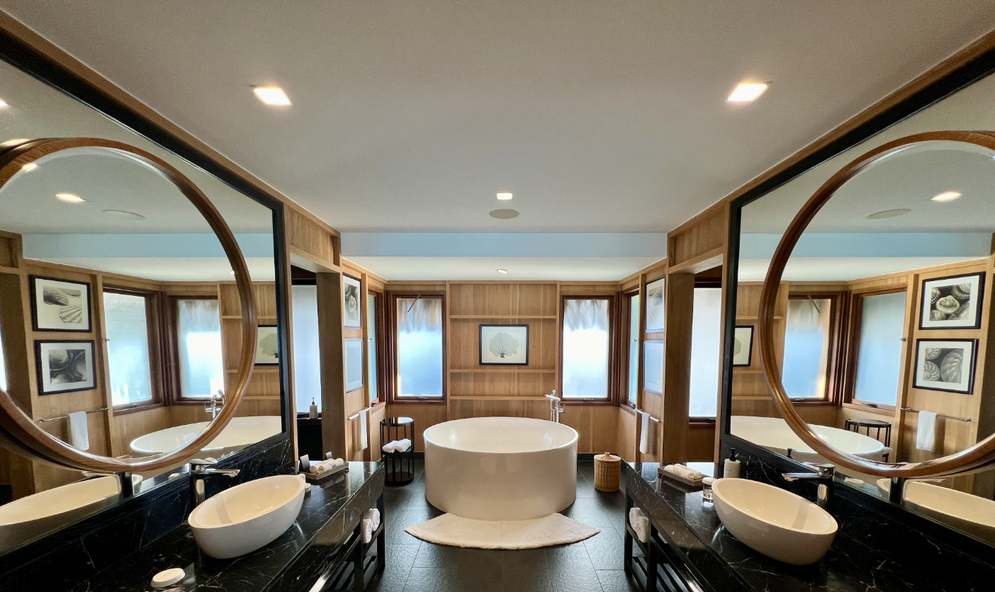Conrad Bora Bora overwater villa bathroom