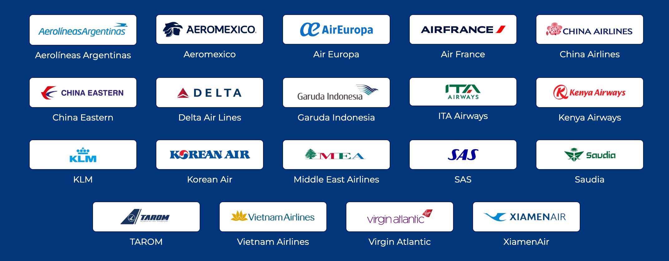 All the airlines that are members of the SkyTeam airline alliance