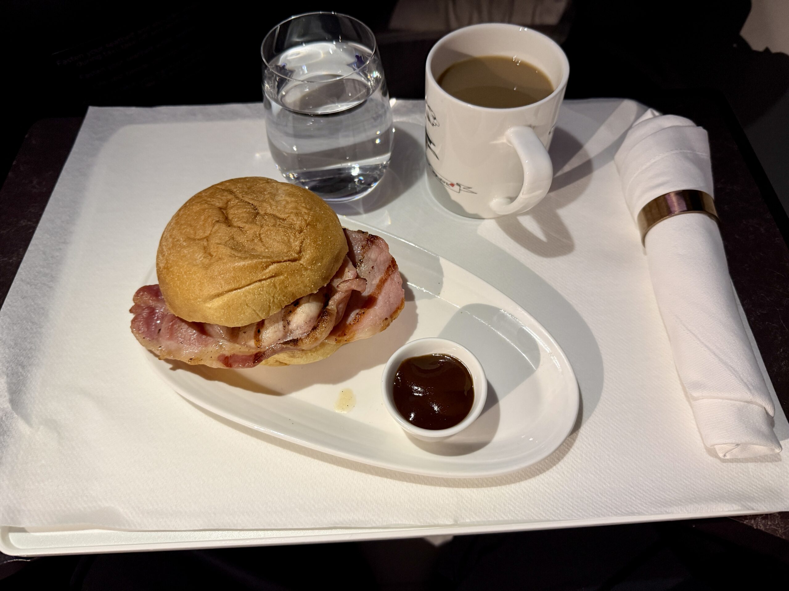 breakfast roll on a tray