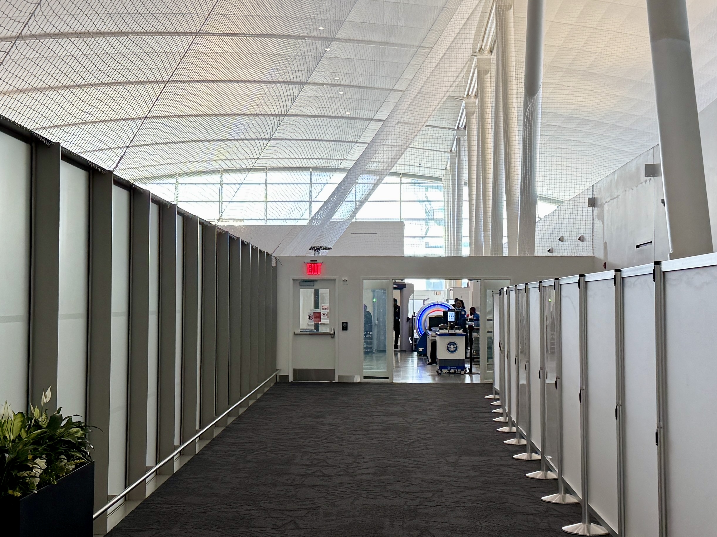 security queue inside an airport